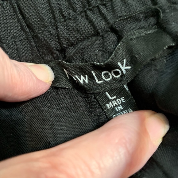 Vintage Silky dress Pants cinched cuff Gold Zipper at Ankle & Front Tie Size L - Picture 12 of 12